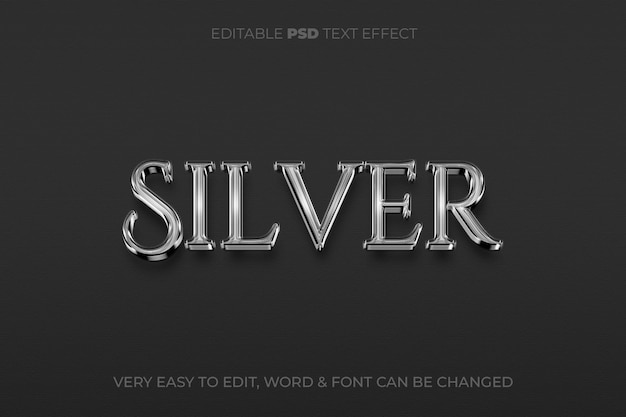 Silver 3d Text Effect