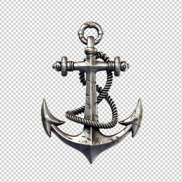 PSD silver anchor cut out on transparent