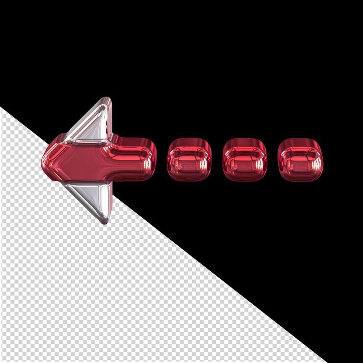 PSD silver arrow with thin red horizontal straps