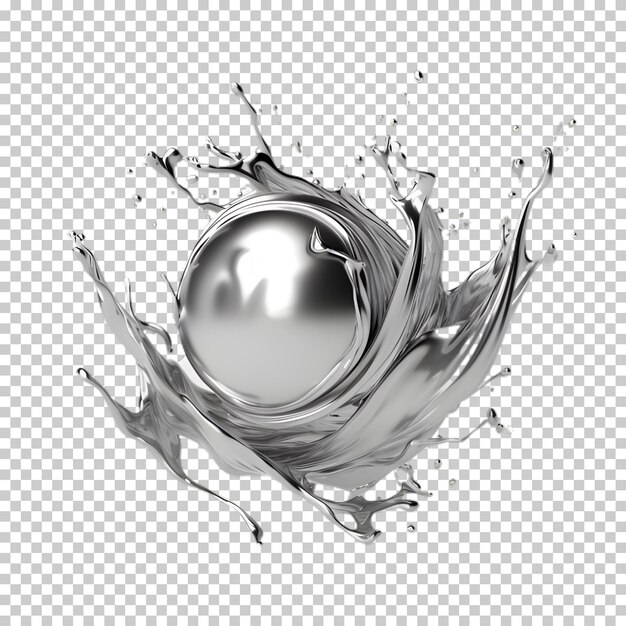 PSD silver ball texture isolated on transparent background