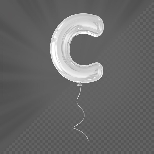 Silver  balloon letter c