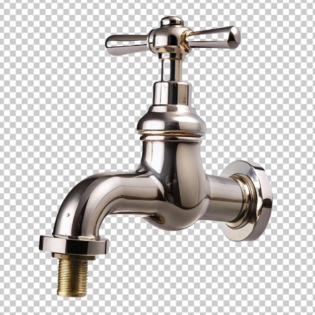 PSD silver basin mixer isolated on a gray background