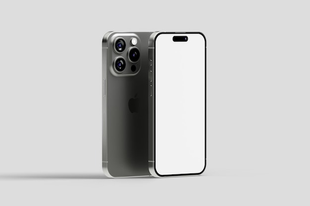 a silver and black phone with a white case that says iphone