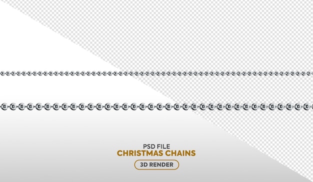 PSD silver chains for christmas element 3d