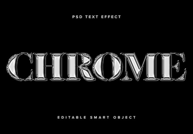 Silver Chrome Text Effect Mockup