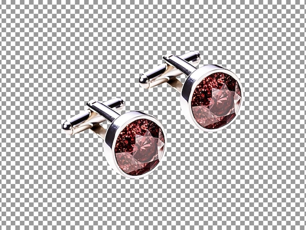 silver cufflinks with stone isolated on background