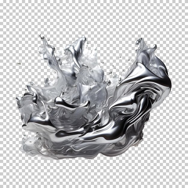 Silver debris isolated on transparent background