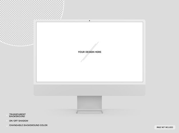 PSD silver desktop computer mockup