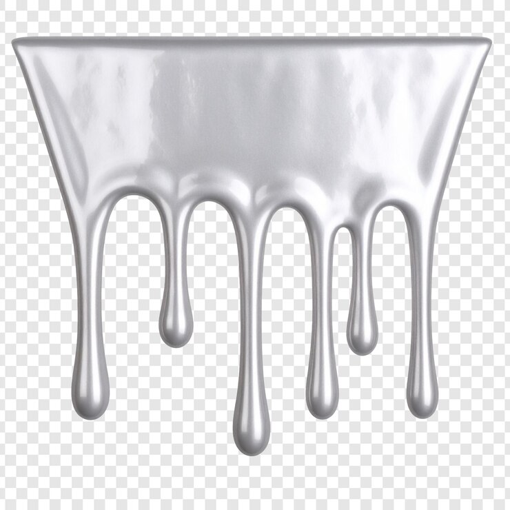 PSD silver dripping liquid illustration abstract liquid metal art