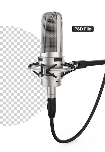 PSD silver dynamic microphone with cable isolated