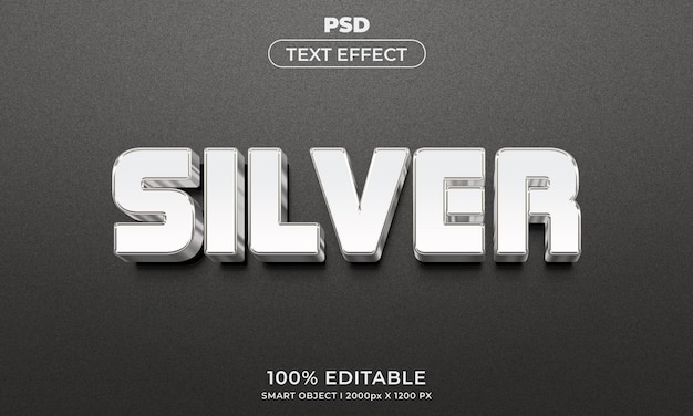 Silver editable text effect with background