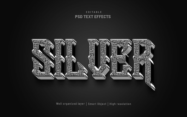 Silver editable text effect