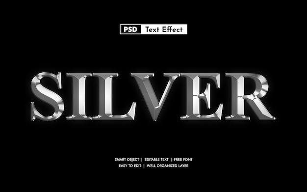 Silver editable text effect