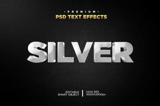 Silver effect photoshop editable