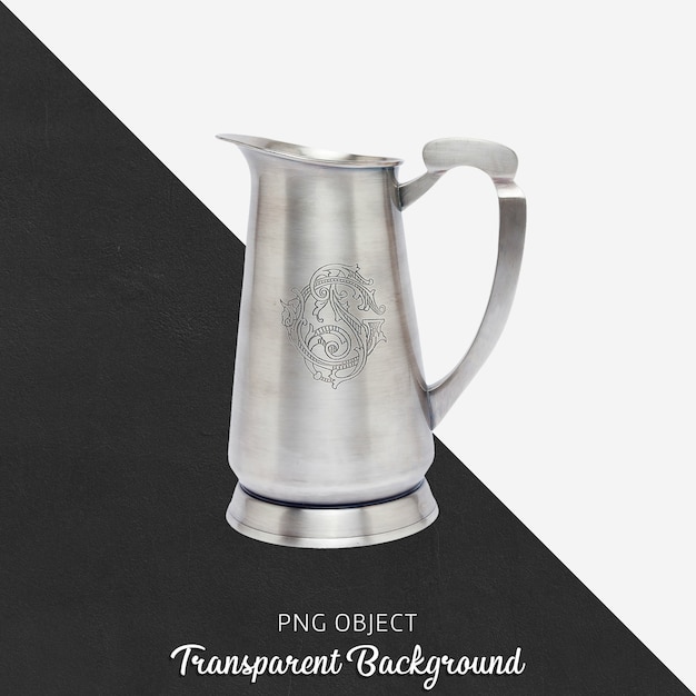 silver flower watering can on transparent 