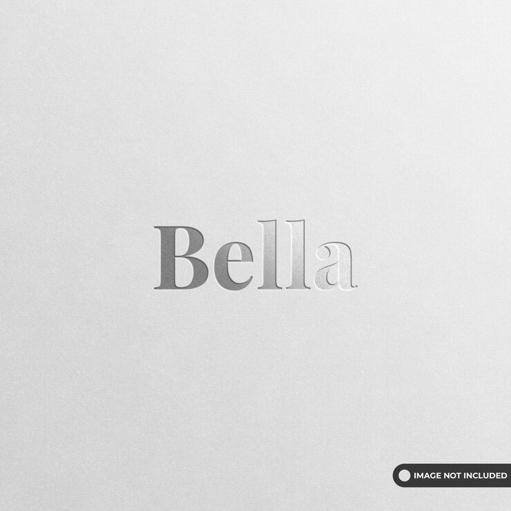 PSD silver foil logo on a white paper mockup