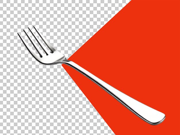 Silver fork isolated on white 3d illustration singlet on transparent background