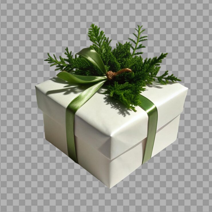 PSD a silver gift box isolated on transparent background
