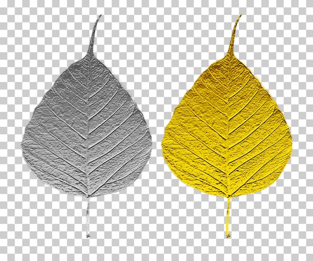 silver and gold bodhi leaf