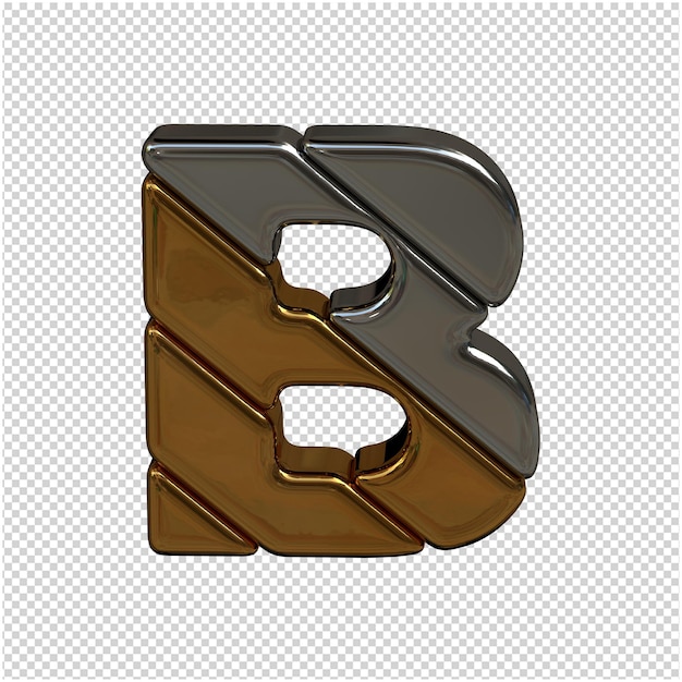 PSD silver and gold letter of the russian alphabet