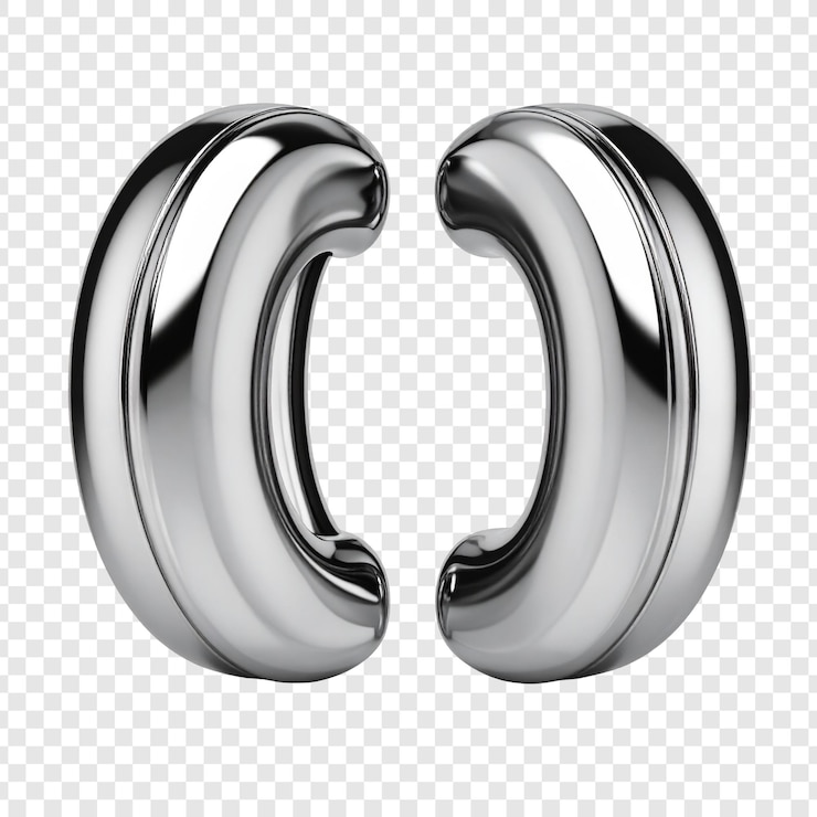 PSD silver hoop earrings elegant metal jewelry pair of fashion accessories