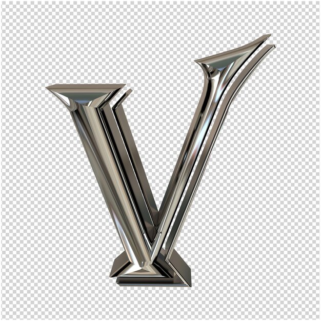 Silver letter 3d rendering