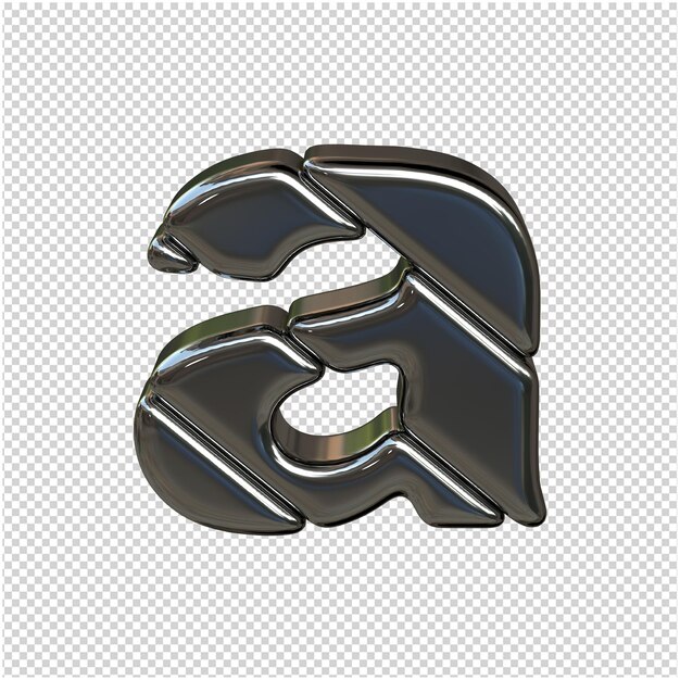 Silver letter 3d rendering