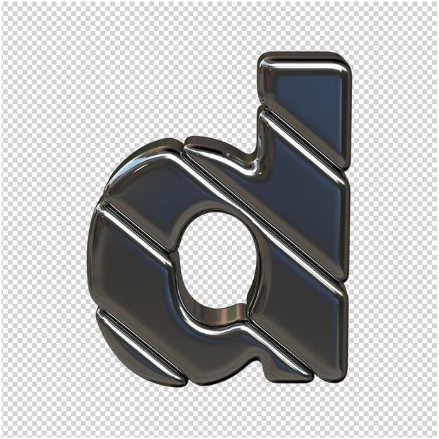 Rendering 3d lettera d'argento