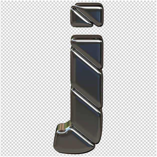 Silver letter 3d rendering