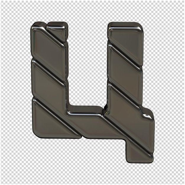 PSD silver letter of the russian alphabet 3d rendering