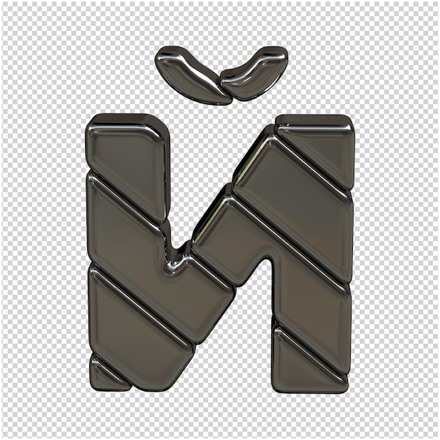 Silver letter of the russian alphabet 3d rendering