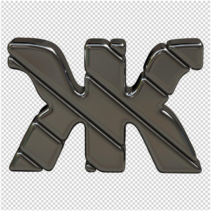 PSD silver letter of the russian alphabet 3d rendering
