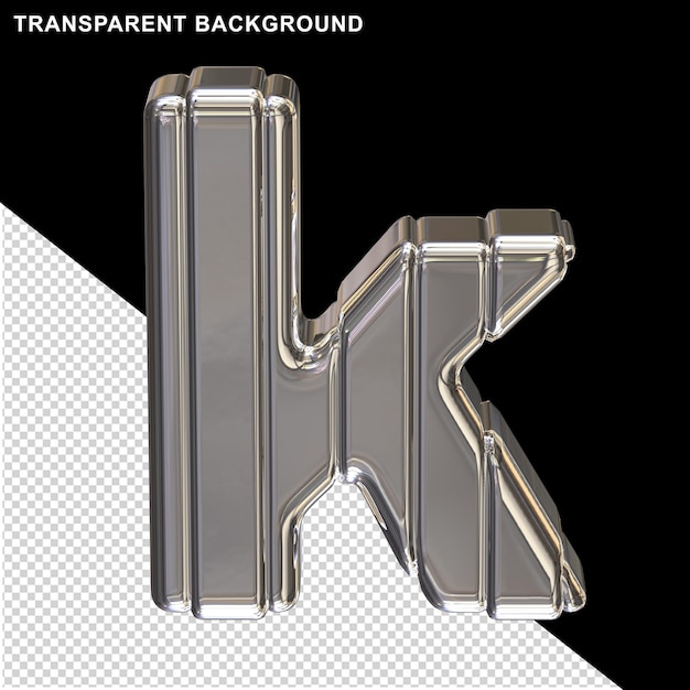 Silver letters with straps letter k