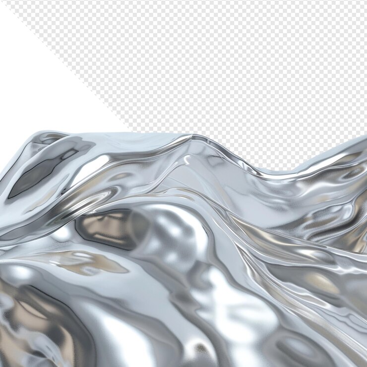 PSD silver liquid metal flowing abstract background design texture illustration 3d render