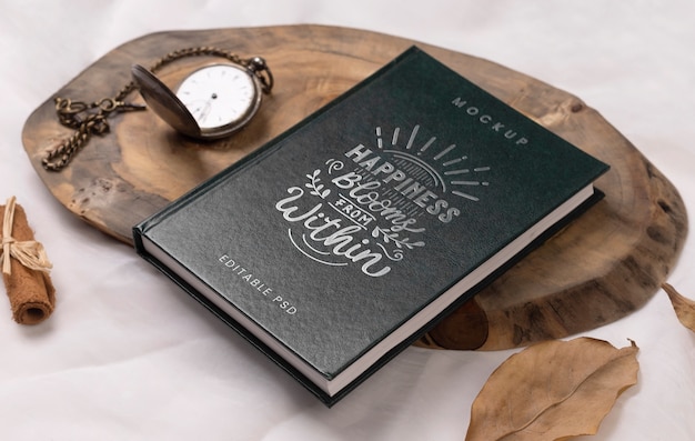 PSD silver logo mockup on notebook