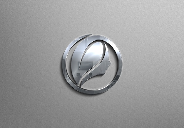 Silver logo mockup