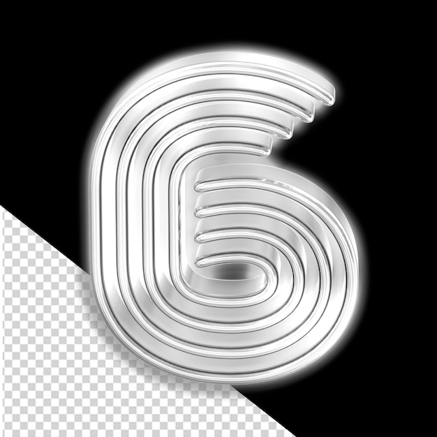 Silver luminous symbol number 6