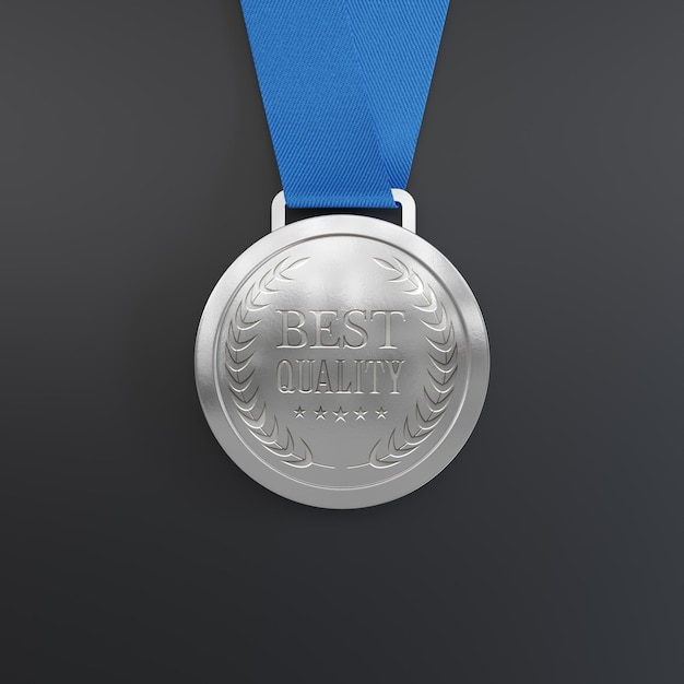 PSD silver medal mockup