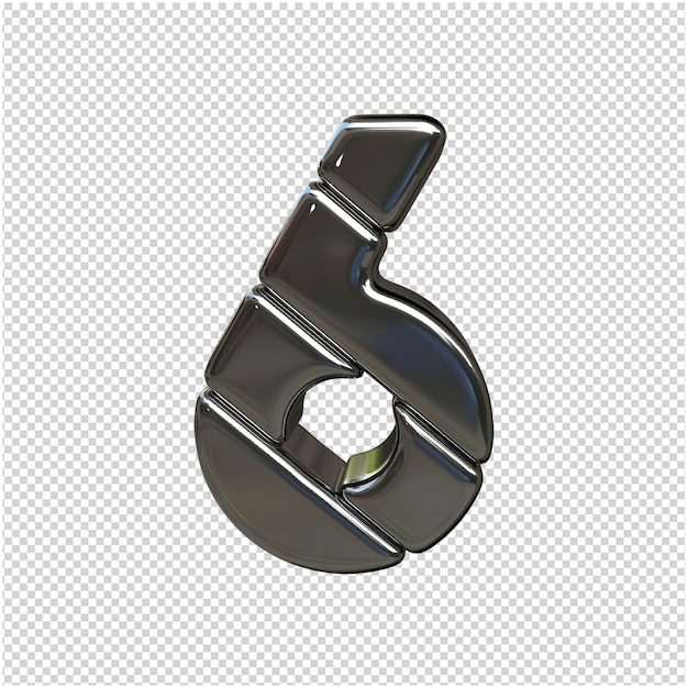 Silver number 3d rendering isolated