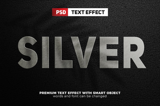 Silver paper editable text effect mock up