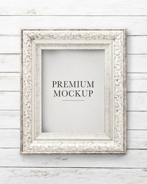 Silver picture frame mockup