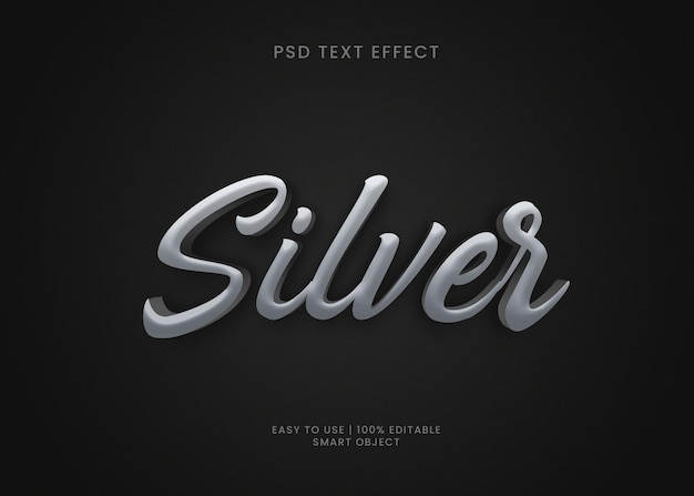 PSD silver psd text effect