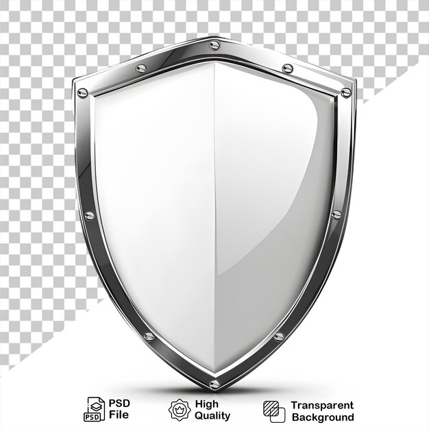 PSD a silver shield that is on a transparent background with png file