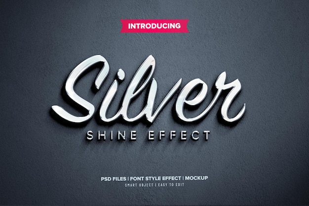 Silver shine text effect