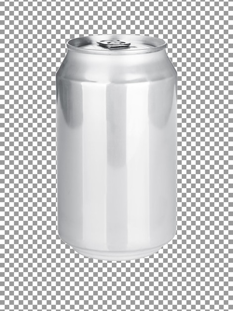 Silver soda can isolated on transparent background