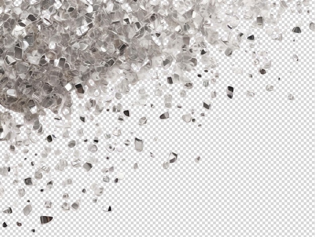 PSD silver sparkling confetti png
