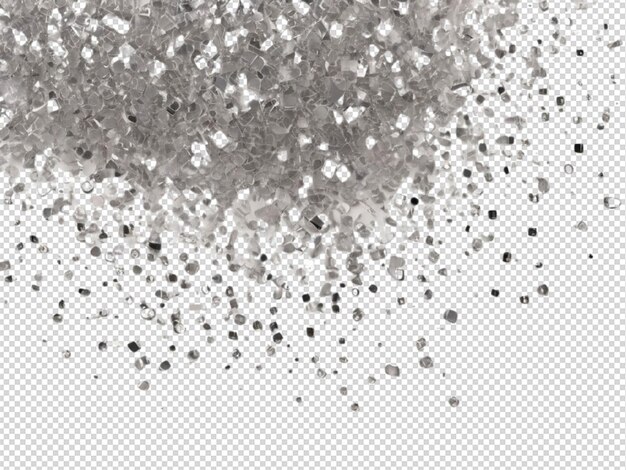 PSD silver sparkling confetti png