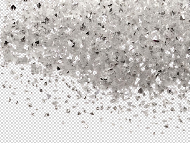 PSD silver sparkling confetti png