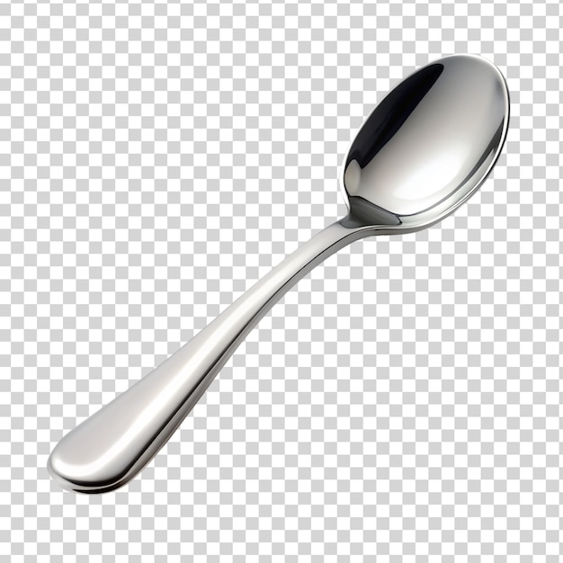PSD cucchiaio d'argento isolato su uno sfondo trasparente