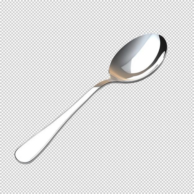 Silver Spoon on a Transparent Background